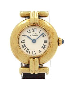 Cartier Watch Must Colise Vermeil 925 Leather Ivory